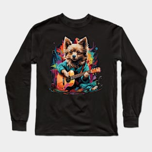 Chihuahua Playing Guitar Long Sleeve T-Shirt